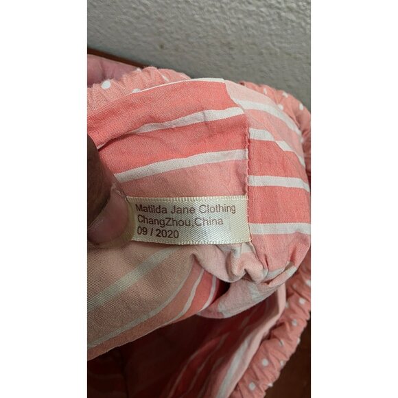 Matilda Jane Girls Ruffle Drawstring Bag Multi-Color Floral & Polka Dot Cotton B - Picture 6 of 9